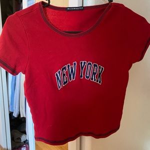 Brandy Melville, red graphic baby tee